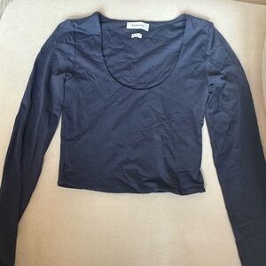 Aritzia Contour Cropped Midnight Navy Top